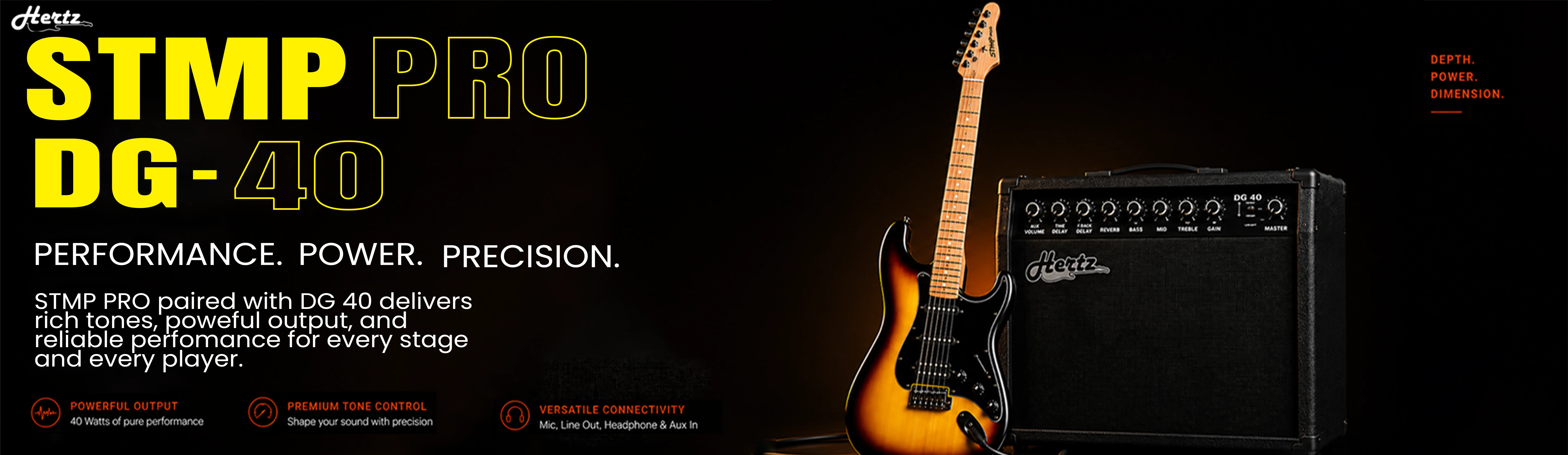 Hertz STMP PRO DG-40 Electric Guitar & 40W Amp Combo