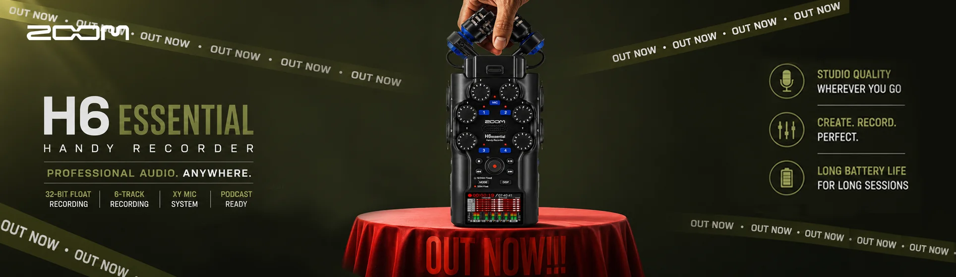 Zoom H6 Essential Portable Audio Recorder – 6-Track Recording & XY Mic