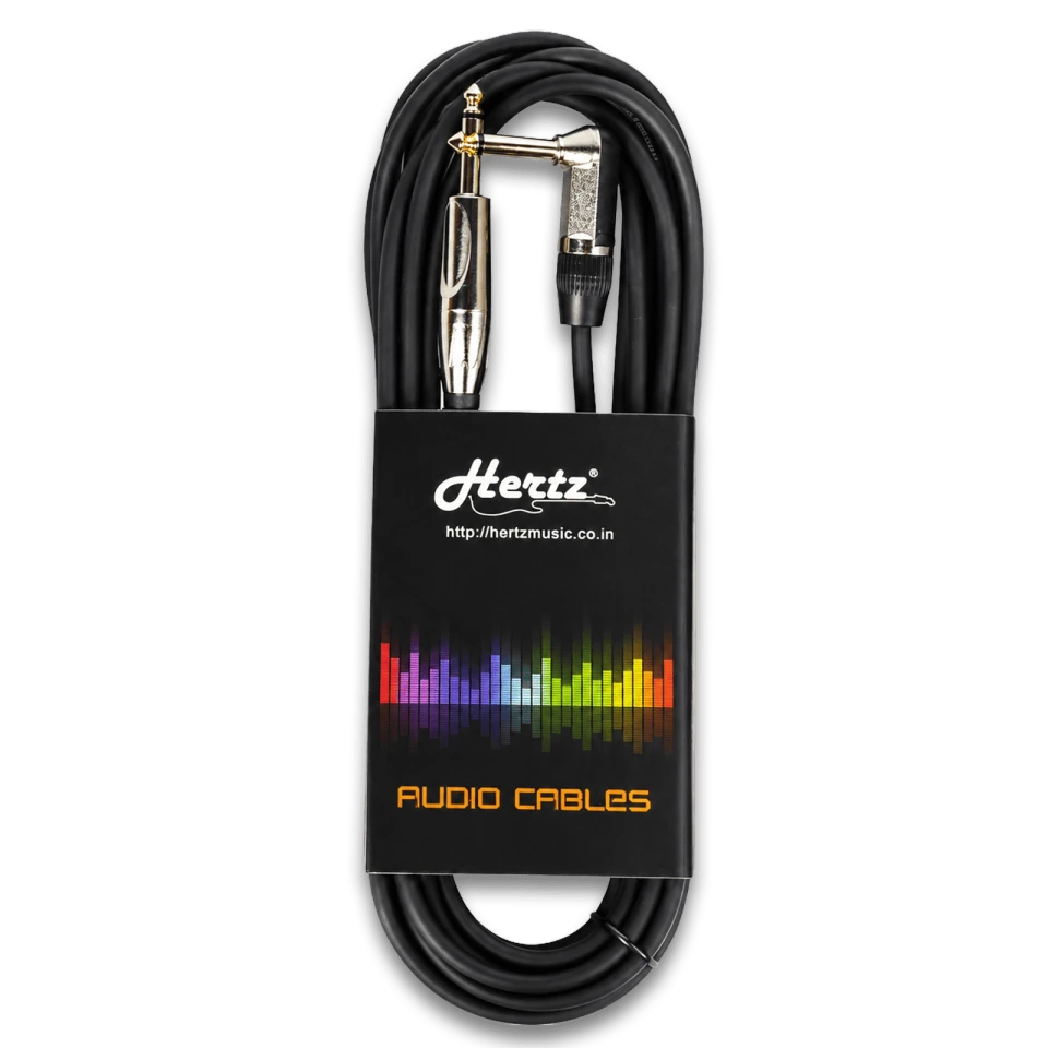 Hertz HZ-CD-8093/3M 3 Meter Guitar Cable with 1/4-Inch Jack Connectors, Durable Flexible Construction and Reliable Signal Transfer for Guitars, Amplifiers, Keyboards and Audio Equipment