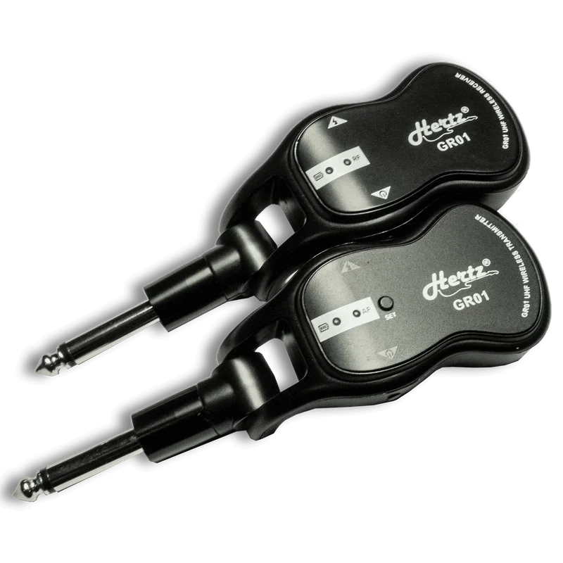 Hertz GR-01 Guitar Wireless System with Rechargeable Transmitter and Receiver, 30M Effective Range, Low-Latency Audio Transmission, Type-C USB Charging and Plug-and-Play Connectivity for Electric Guitar, Bass & Musical Instruments view 1