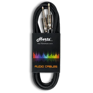 Hertz HZ CBL 12-10M Audio Cable with 10-Meter Length, Durable Braided Construction and 1/4-Inch Jack Connectors for Guitar, Amplifier, Mixer, Keyboard and Professional Audio Equipment
