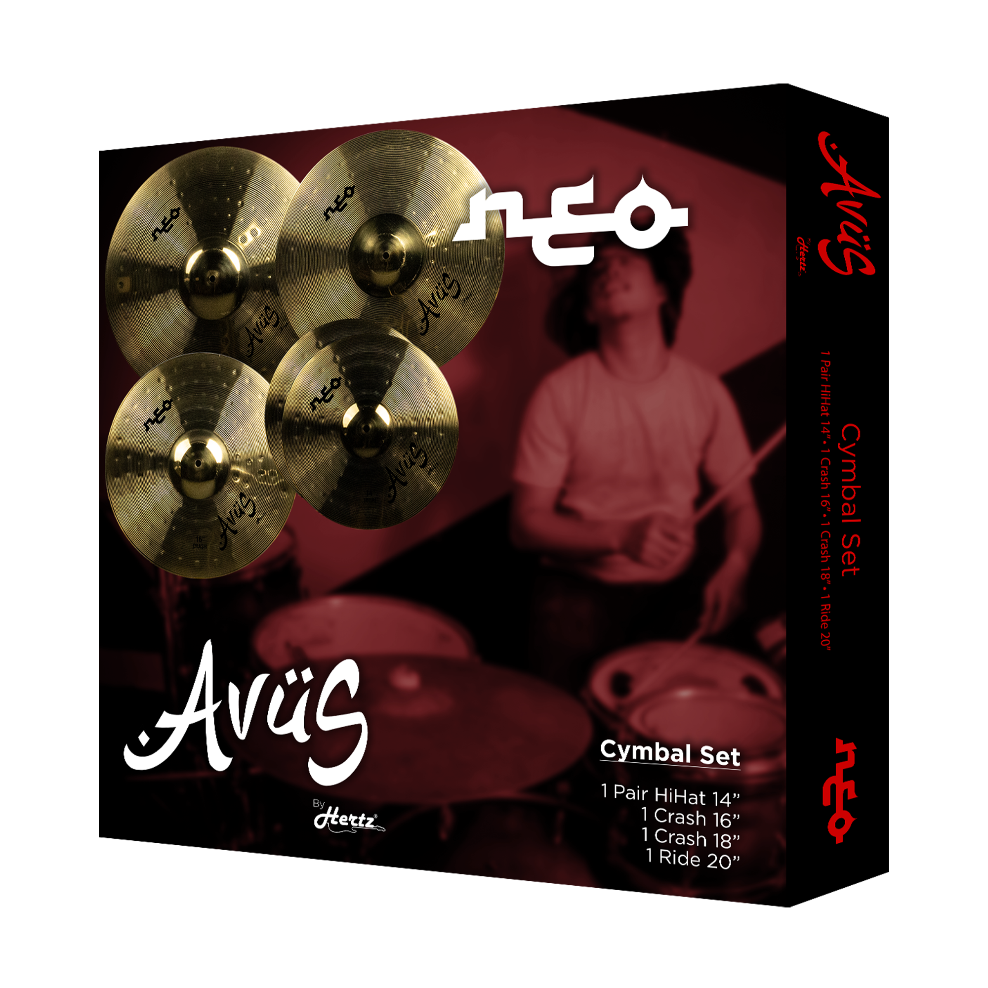AVUS NEO GOLD Drumsticks – Premium Designer Series Hickory Wooden Percussion Sticks with Elegant Gold Finish – Professional Drum Sticks for Stage Performance, Studio Recording & Practice for Drummers