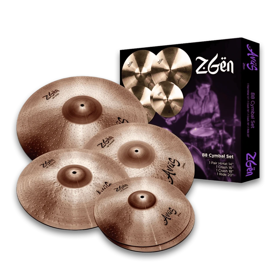 AVUS Z GEN Professional Cymbal Series for Drum Kits with Responsive Attack, Balanced Tone and Versatile Projection for Practice, Studio Recording and Live Performance