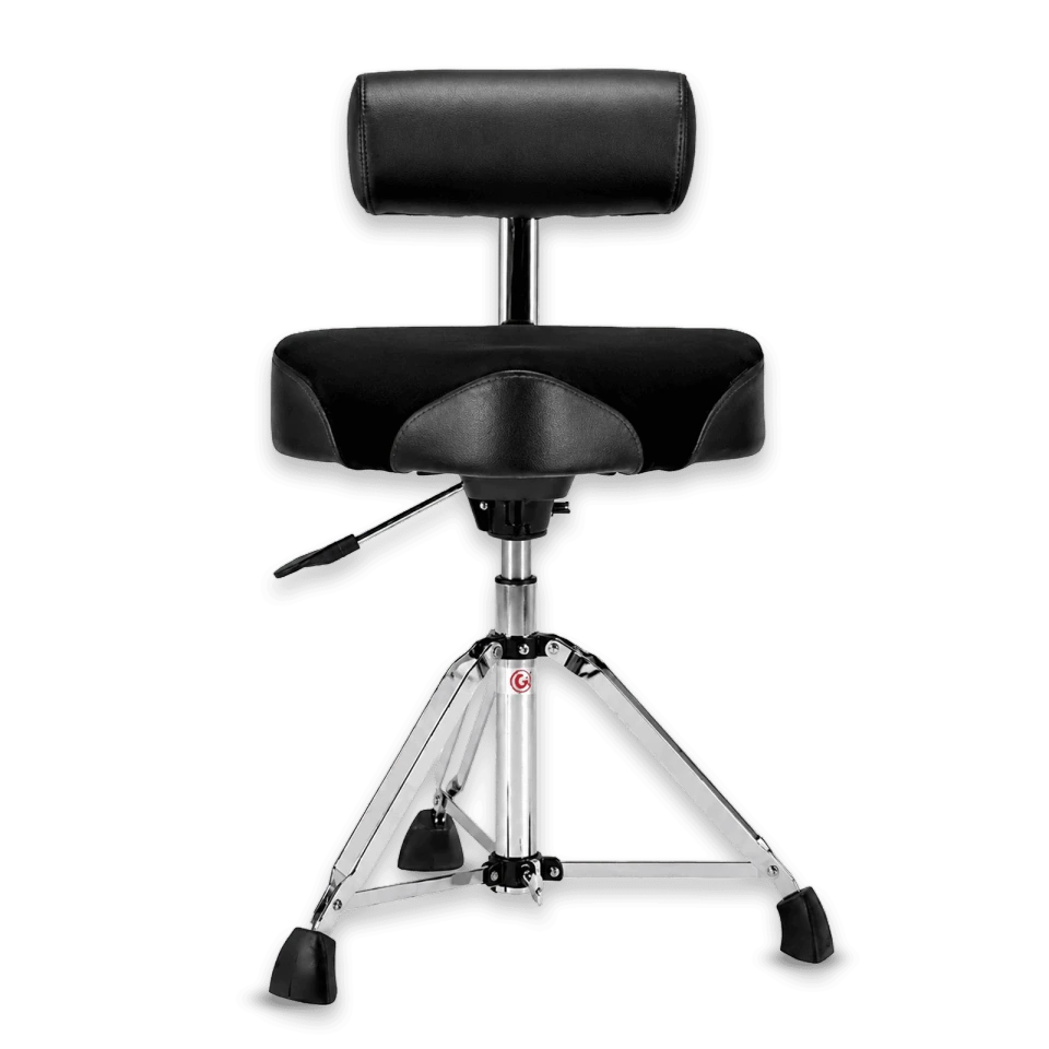 Gibraltar 9808HMB 17-Inch Hydraulic Saddle Drum Throne, Cordura Seat with Adjustable Backrest for Comfortable and Stable Drumming