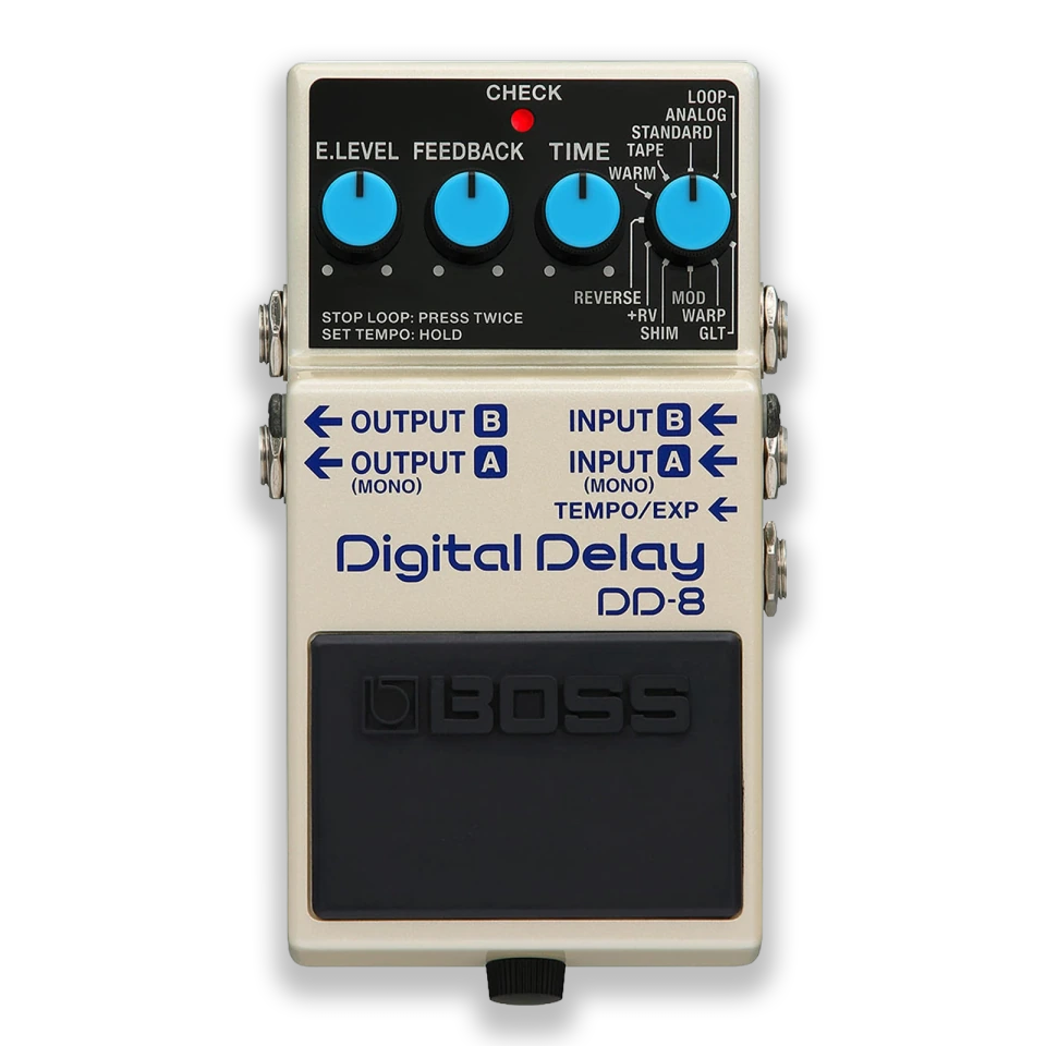 BOSS DD-8 Digital Delay Guitar Effects Pedal with Multiple Delay Modes, Extended Delay Time, Stereo I/O, Loop Function & Versatile Tone Controls