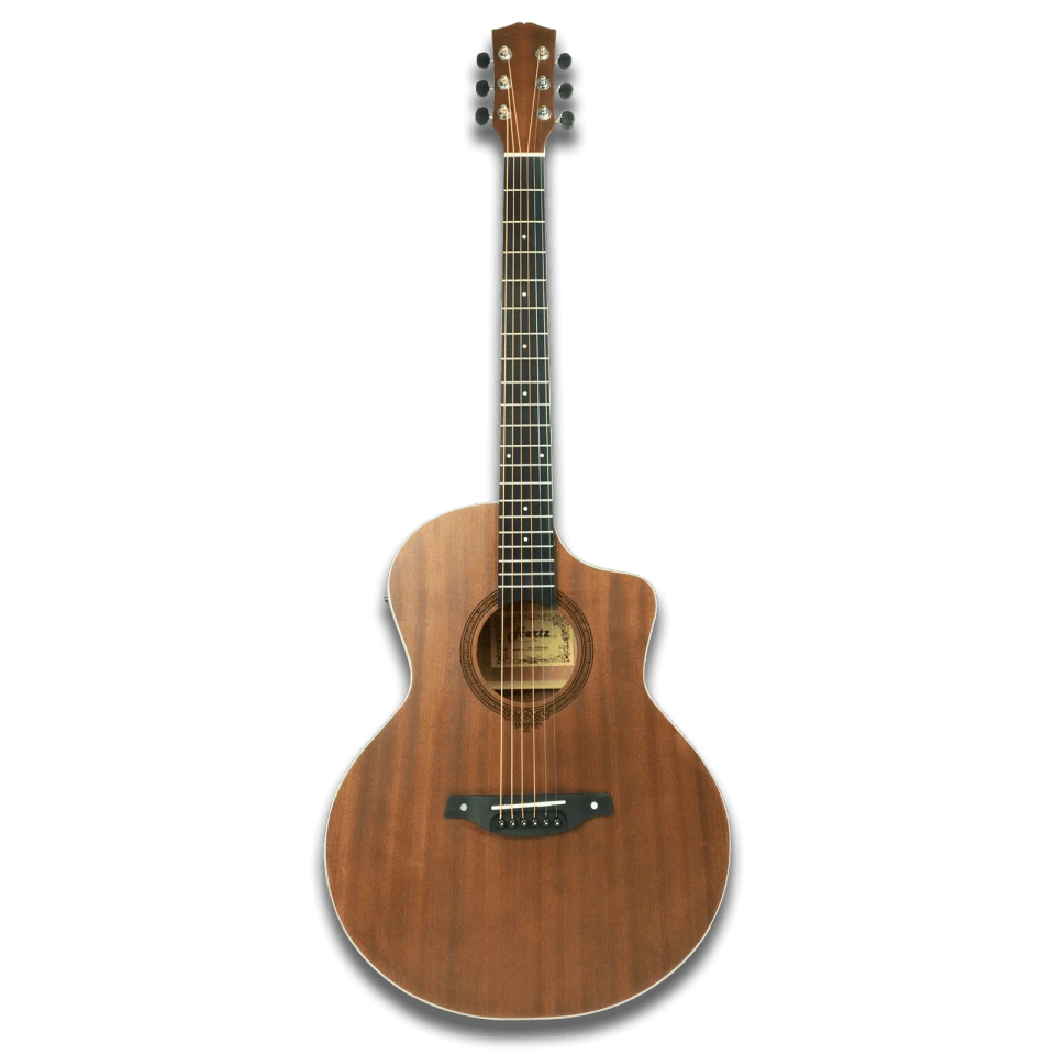 Hertz HZA-4020 Mahogany Acoustic Guitar with Cutaway Body, Natural Wood Finish, Comfortable Neck and Balanced Acoustic Tone for Beginners, Practice, Lessons and Live Performance - NATURAL