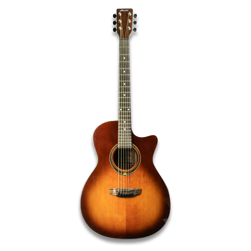 HERTZ AMS-070EQ Semi-Acoustic Guitar | Built-In EQ System | Red Cherry