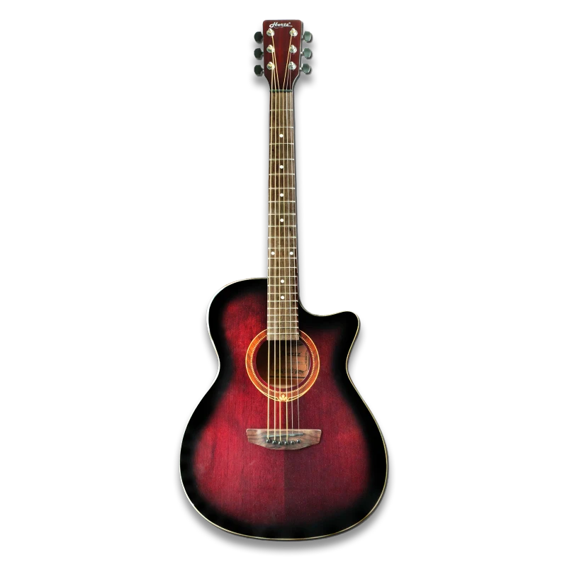 HERTZ AMS-070EQ Semi-Acoustic Guitar | Built-In EQ System | Wine Red Burst
