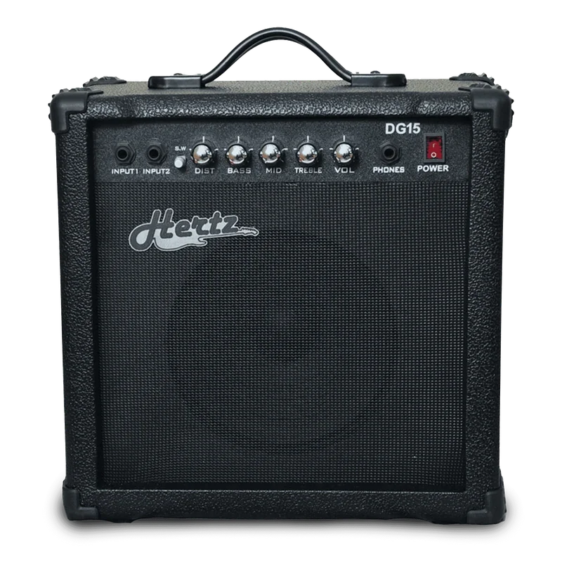 Hertz DG-15 15-Inch Guitar Amplifier, Compact Practice Amp for Electric Guitar with Versatile Tone Controls for Home Practice and Performance