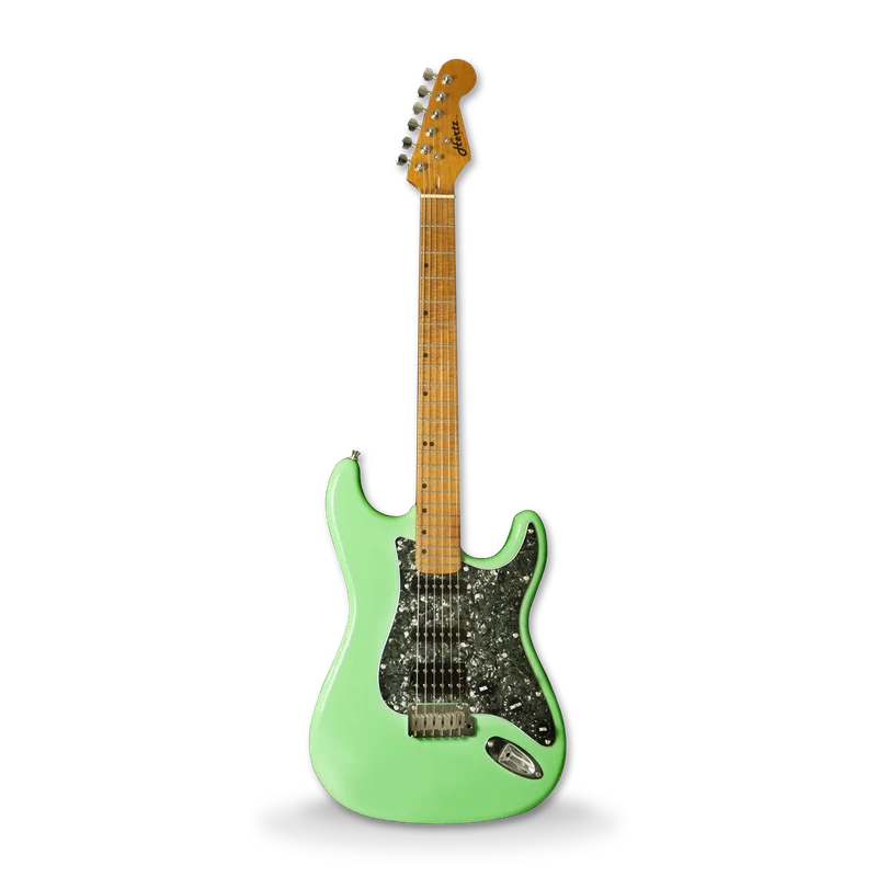 Hertz HZ STMP-X (Mint Green Finish) SuperStrat Electric Guitar, Okoume Body, Canadian Maple Neck, Indian Rosewood Fingerboard, 22 Frets, 5-Way Pickup Selector, Coil-Tap.