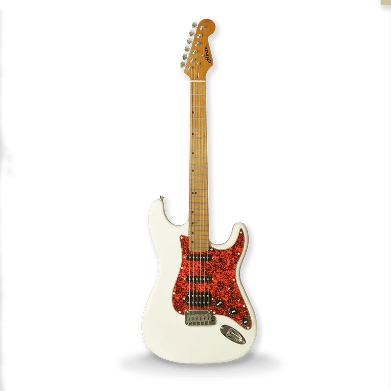 Hertz HZ STMP-X (White Finish) SuperStrat Electric Guitar, Okoume Body, Canadian Maple Neck, Indian Rosewood Fingerboard, 22 Frets, 5-Way Pickup Selector, Coil-Tap. view 1