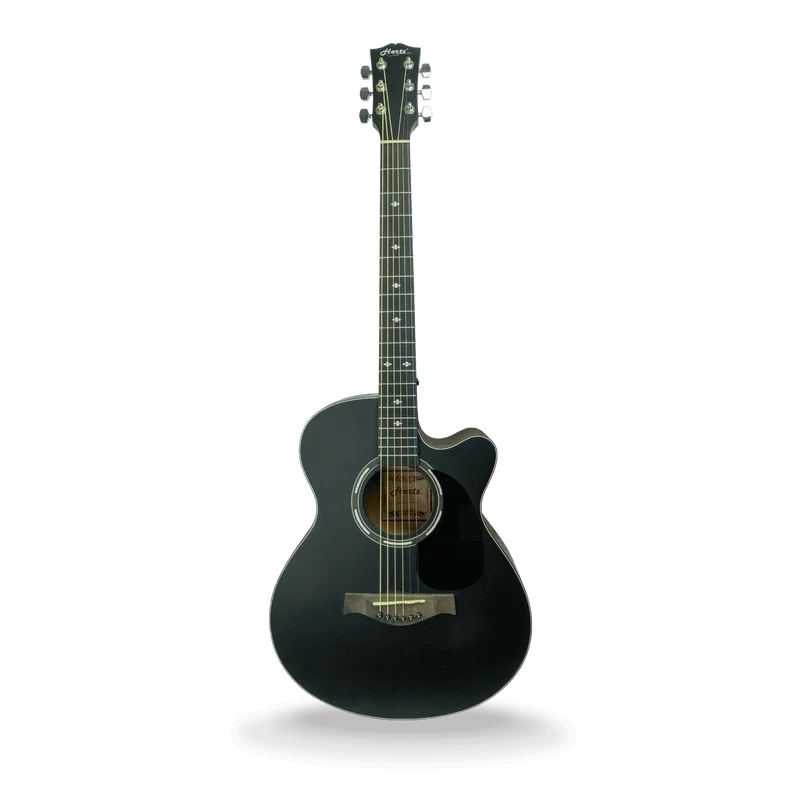 Hertz HZA-3900 (bk) Acoustic Guitar, 6-String Dreadnought with Black Finish, Comfortable Playability and Balanced Acoustic Tone for Beginners, Students and Practice view 1