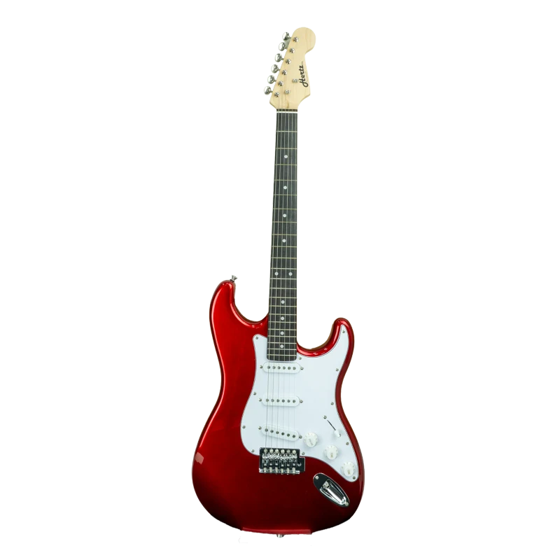 HERTZ HZ-STMP HSS Electric Guitar | 25.5-Inch SuperStrat Design | Red