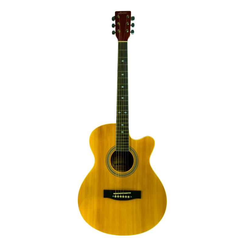 HERTZ HZA-5800 40-Inch Semi-Acoustic Guitar | Electric Guitar | Cutaway Construction | Natural