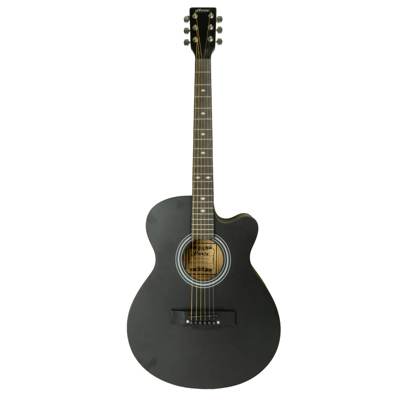 HERTZ HZA-5800 Cutaway Semi-Acoustic Guitar | Electric Guitar | 40-Inch Body | Black