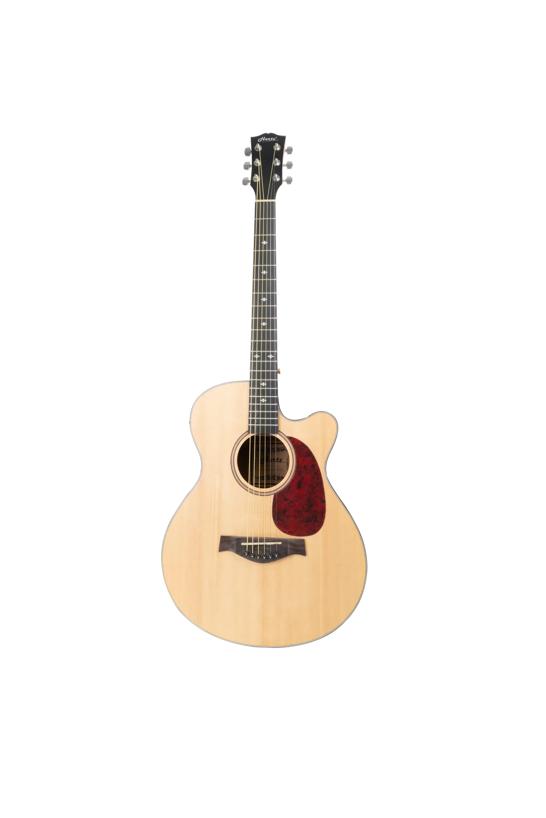 HERTZ HZA4040 EQ Solid Top Electro Acoustic Guitar with Natural Finish & Built-In Pickup System for Stage Performance, Recording & Music Practice view 1