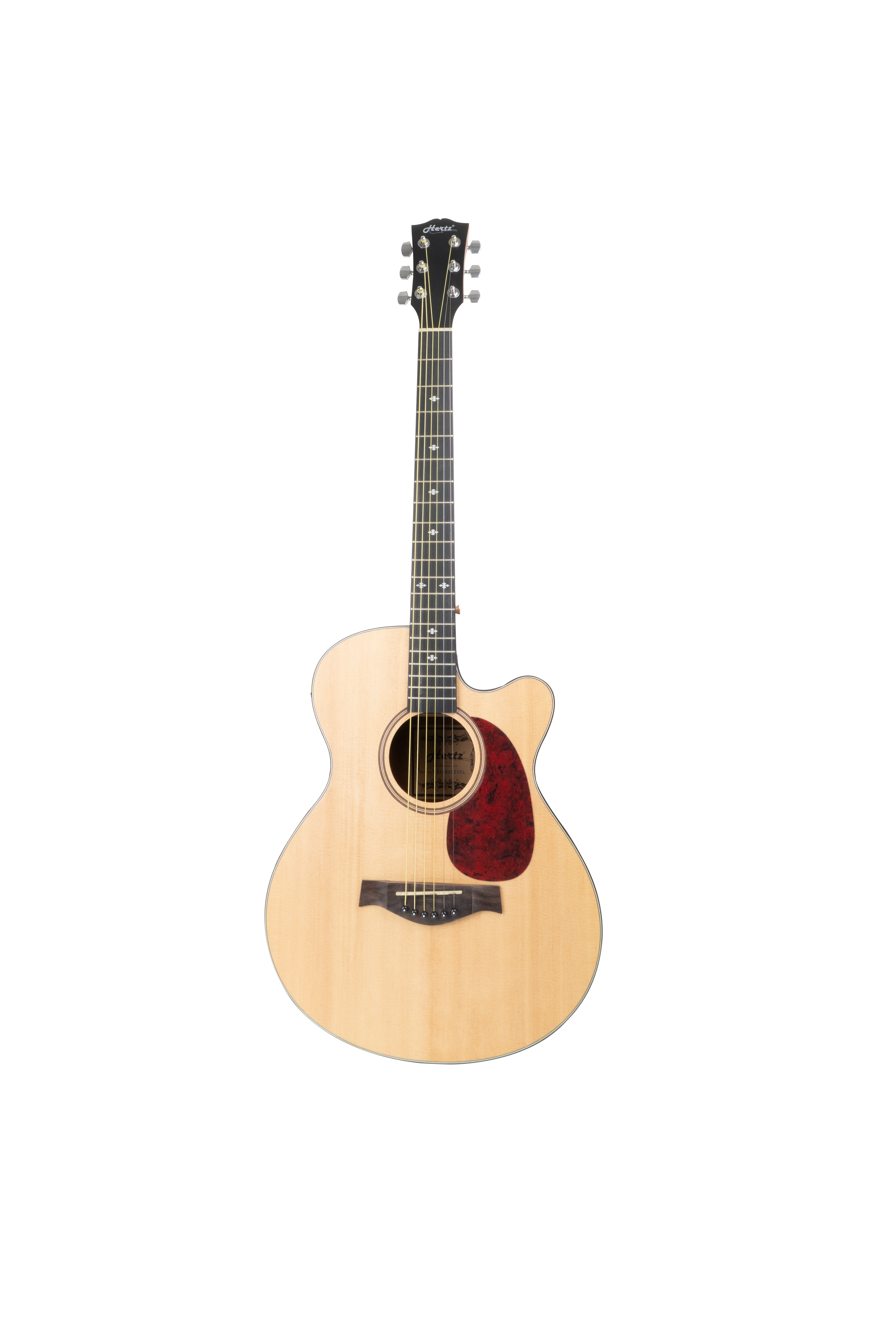 HERTZ HZA4040 EQ Solid Top Electro Acoustic Guitar with Natural Finish & Built-In Pickup System for Stage Performance, Recording & Music Practice