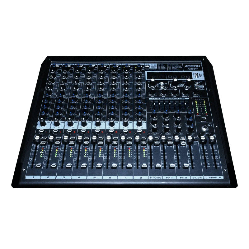 ADEON AMS84F Professional Audio Mixer Console | USB & Bluetooth | Black