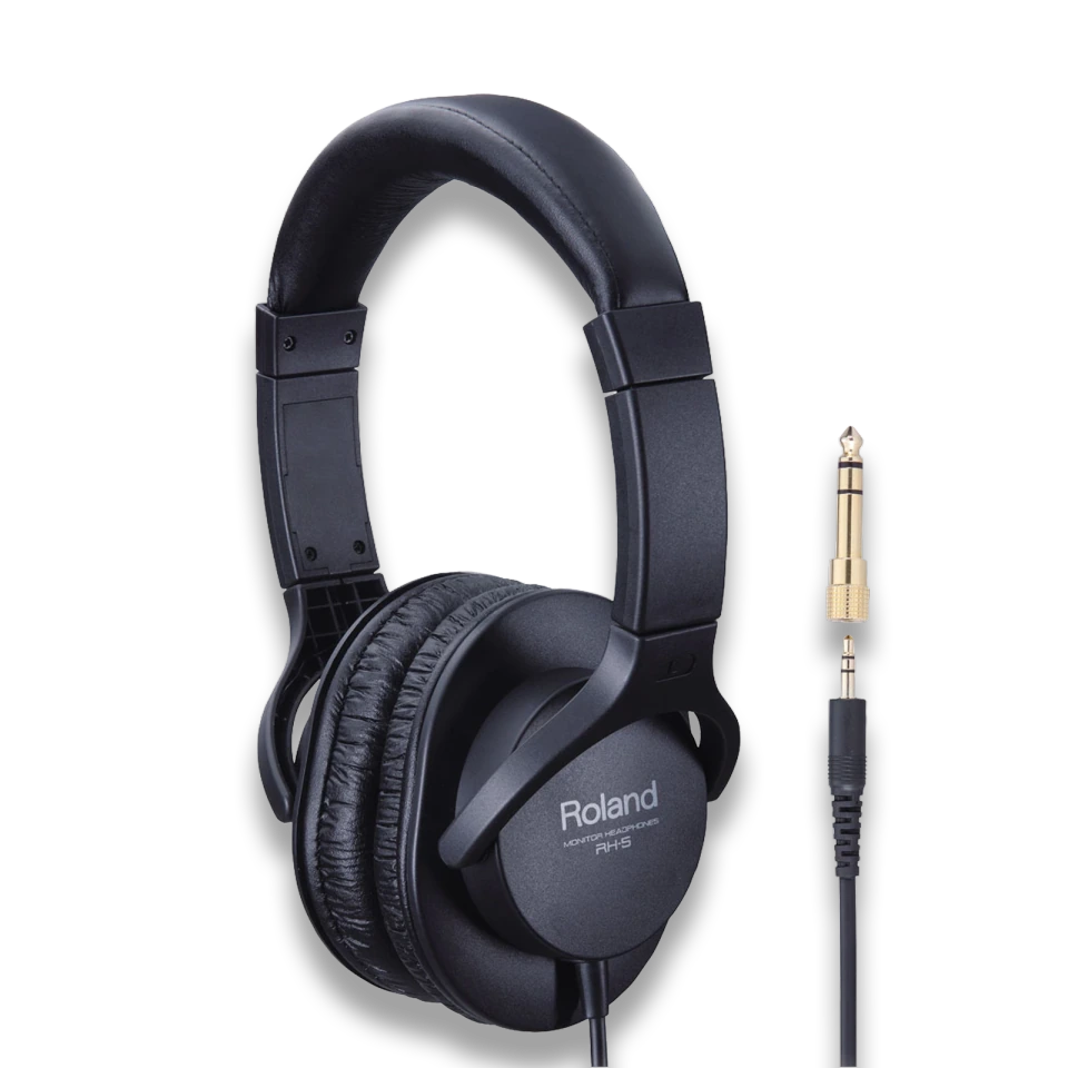 Roland RH-5 Closed-Back Stereo Monitoring Headphones with 40mm Drivers, Comfortable Fit, Powerful Audio Response & Piano, Keyboard and Studio Compatibility