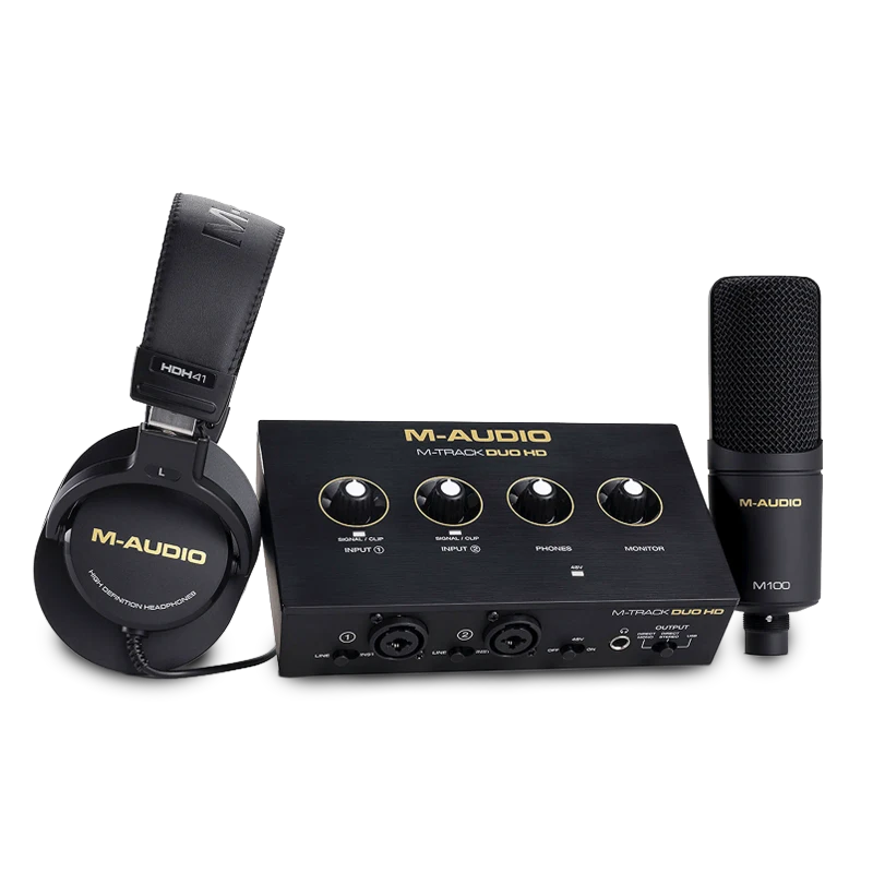 M-AUDIO M-Track Duo HD USB-C Audio Interface Pack | Dual-Channel Recording