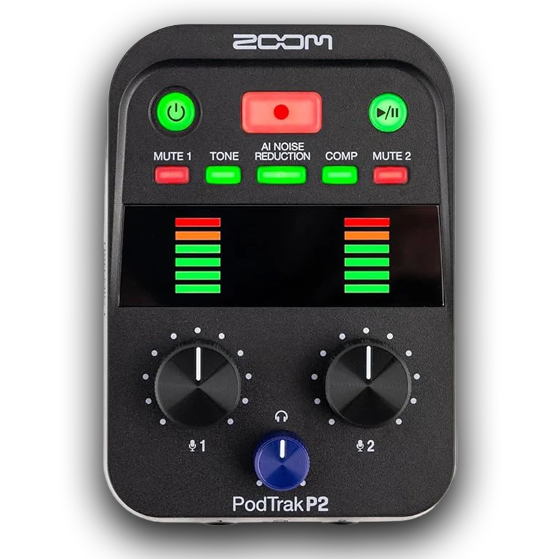 ZOOM PodTrak P2 USB Podcast Recorder | Compact USB Podcast Recording Setup